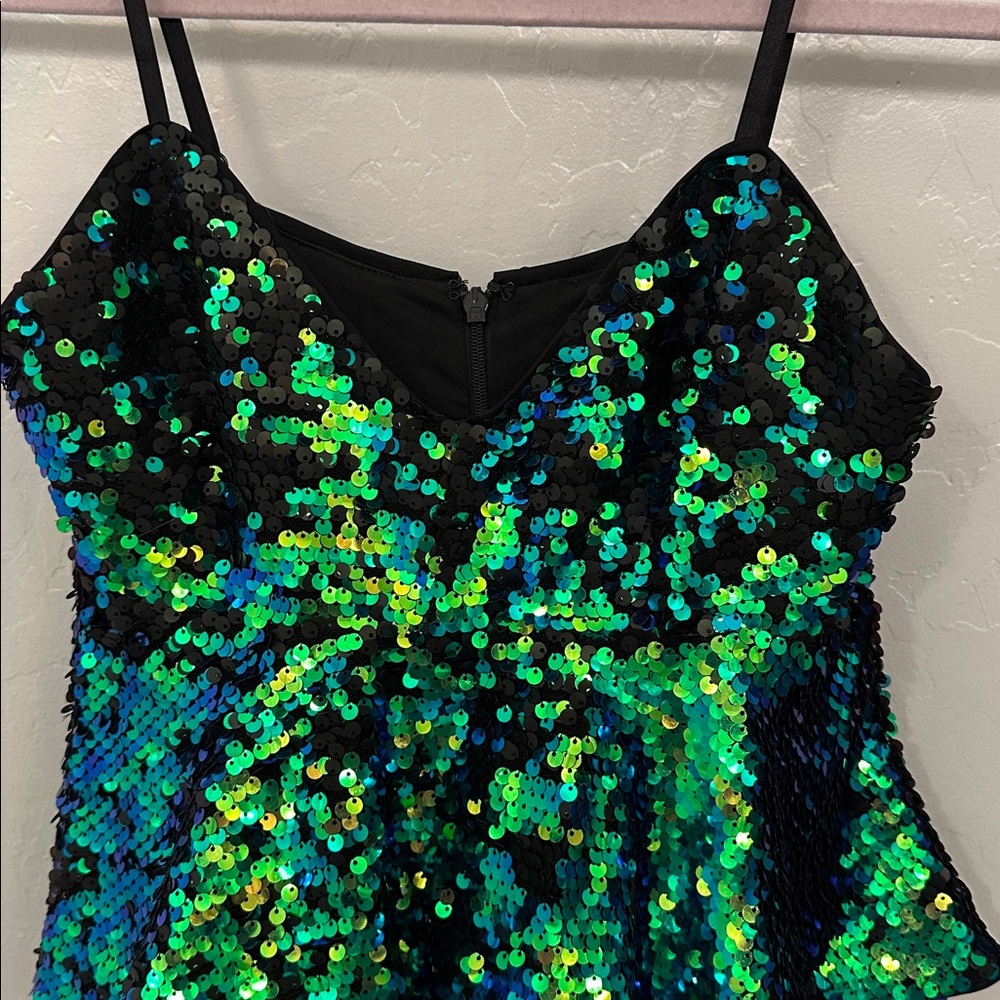 Guess Black and Green Sequin Camisole - Picture 2 of 4